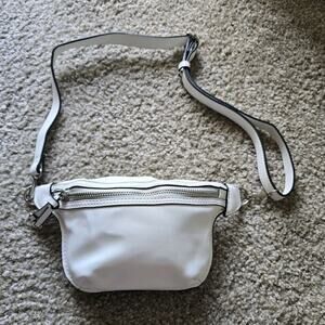 Mango White Crossbody Bag Adjustable Strap Zipper Accent Casual Solid Women